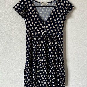 Jessica Simpson Floral Daisy Print Navy Lightweight Flowy Dress